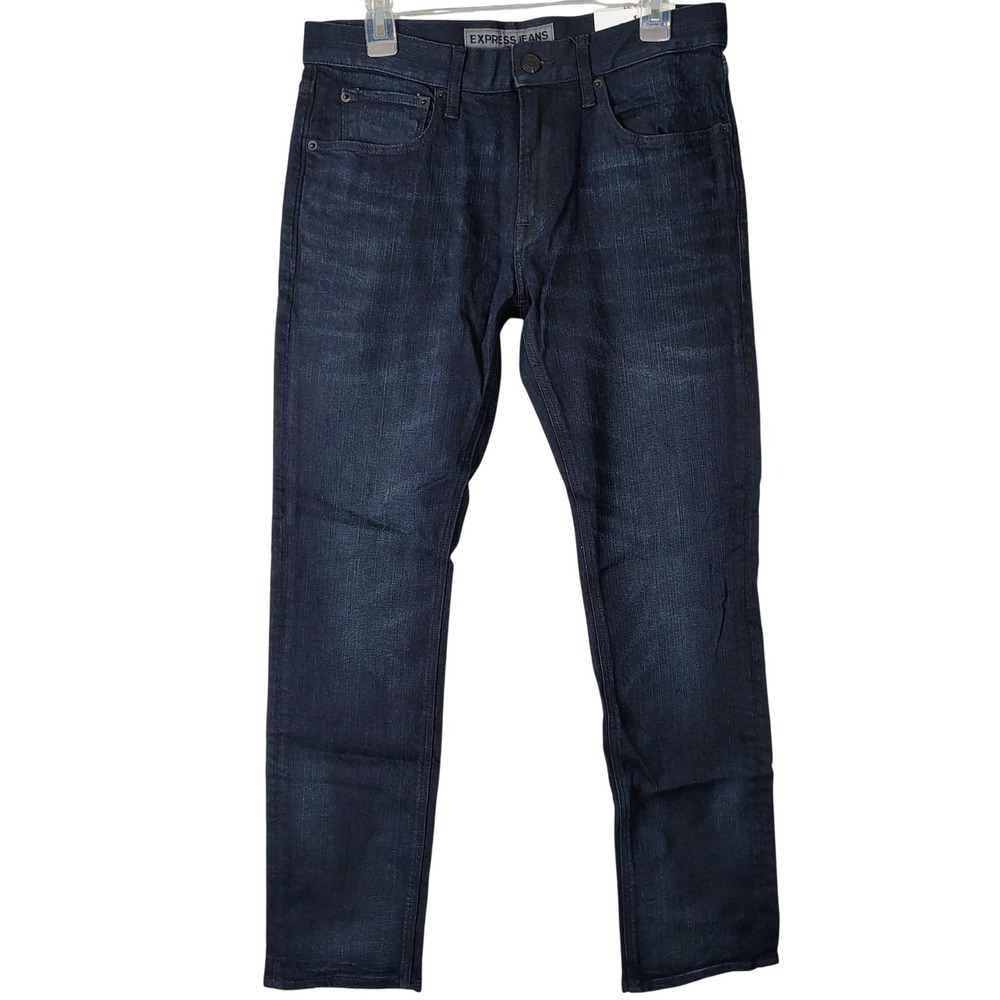 Express Jeans Rocco Slim Fit Skinny Leg Dark Indigo Denim 31x32 NWT 22840092